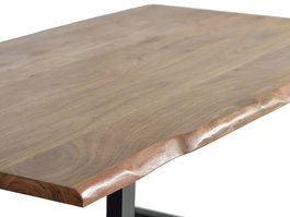 GINER Y COLOMER Table de salle à manger en acacia naturel et métal noir